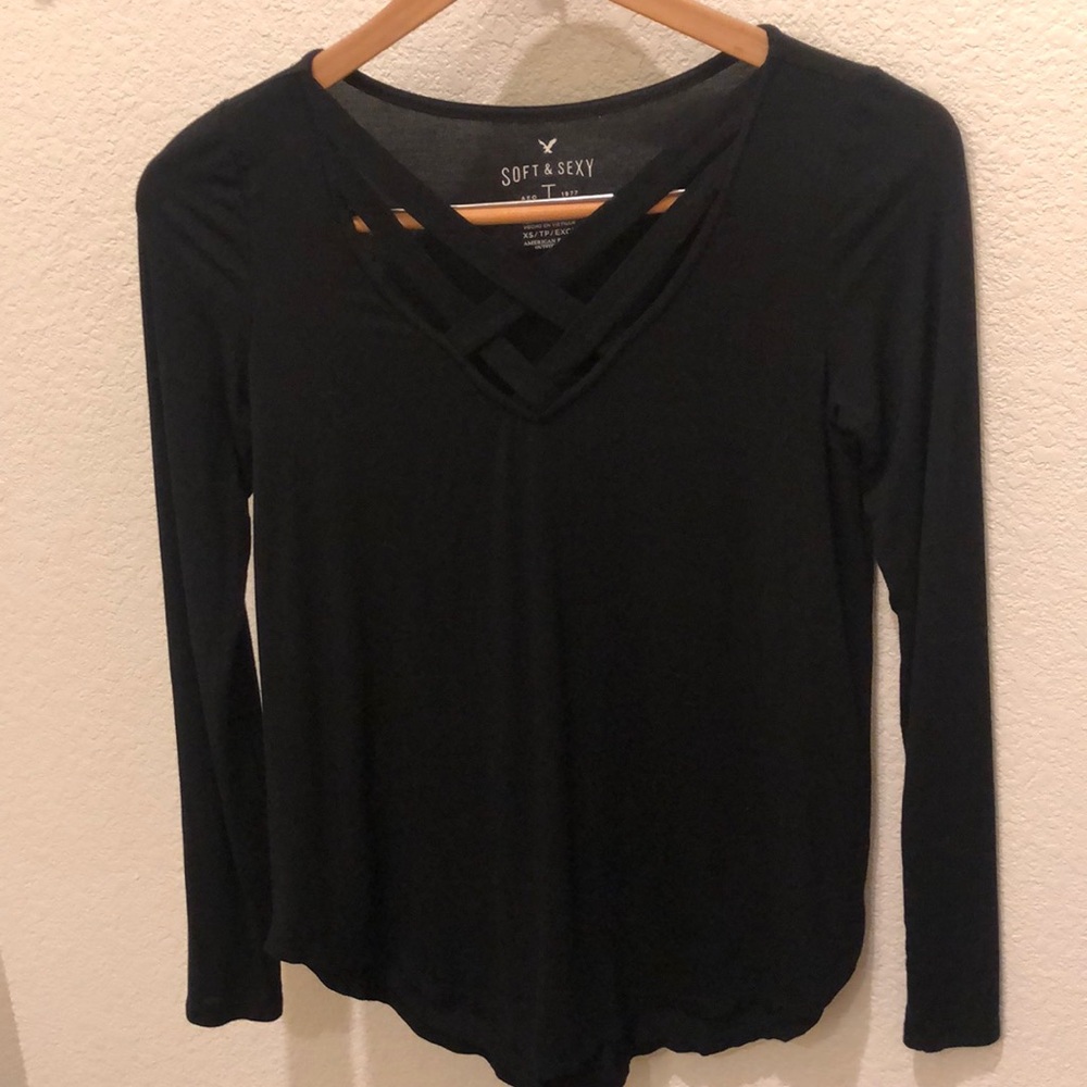 Black long sleeve top